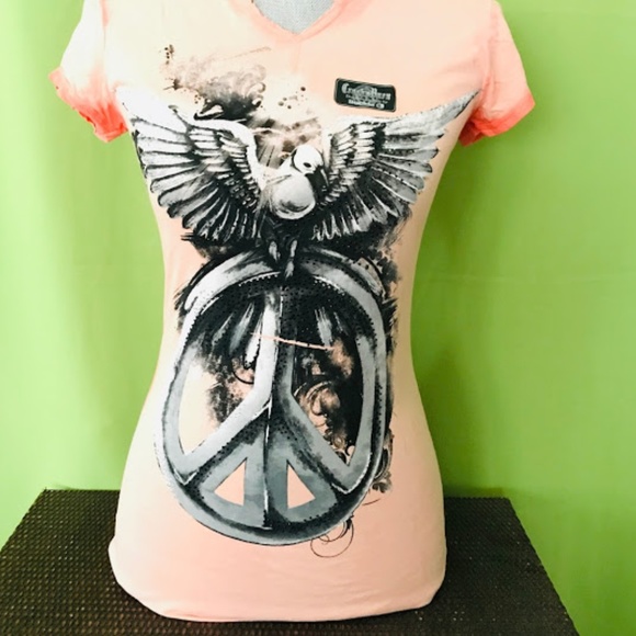 Crash & Burn Peace And Love Embellished Top - Picture 2 of 7